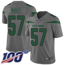 Nike New York Jets #57 C.J. Mosley Gray Mens Stitched NFL Limited Inverted Legend 100th Season Jersey