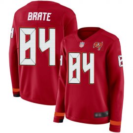 Nike Tampa Bay Buccaneers #84 Cameron Brate Red Team Color Womens Stitched NFL Limited Therma Long Sleeve Jersey