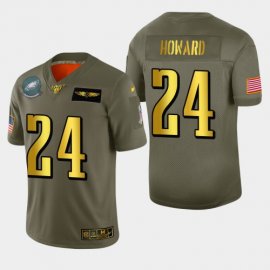 Philadelphia Eagles #24 Jordan Howard Mens Nike Olive Gold 2019 Salute to Service Limited NFL 100 Jersey