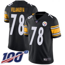 Nike Pittsburgh Steelers #78 Alejandro Villanueva Black Team Color Mens Stitched NFL 100th Season Vapor Limited Jersey