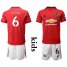Manchester United #6 Pogba Home Kid Soccer Club Jersey