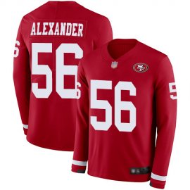 Nike San Francisco 49ers #56 Kwon Alexander Red Team Color Mens Stitched NFL Limited Therma Long Sleeve Jersey