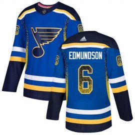 Adidas St. Louis Blues #6 Joel Edmundson Blue Home Authentic Drift Fashion Stitched NHL Jersey