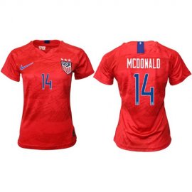 Womens USA #14 Mcdonald Away Soccer Country Jersey