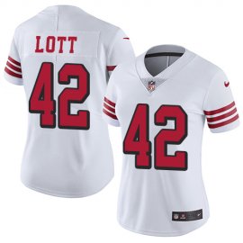 Nike San Francisco 49ers #42 Ronnie Lott White Rush Womens Stitched NFL Vapor Untouchable Limited Jersey