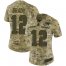 Nike New England Patriots #12 Tom Brady Camo Womens Stitched NFL Limited 2018 Salute to Service Jersey