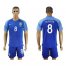 Brazil #8 Augusto Blue Soccer Country Jersey