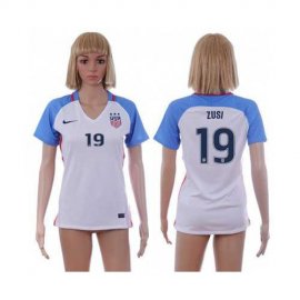 Womens USA #19 Zusi Home Soccer Country Jersey