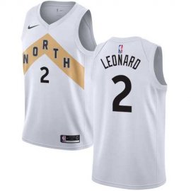 Mens Nike Toronto Raptors #2 Kawhi Leonard White NBA Swingman City Edition 2018-19 Jersey