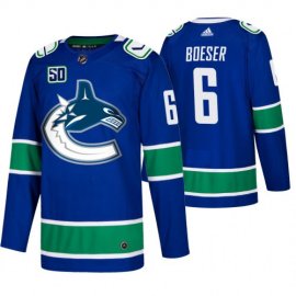 Mens Vancouver Canucks #6 Brock Boeser Adidas Blue 2019-20 Home Authentic NHL Jersey