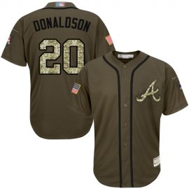 Atlanta Braves #20 Josh Donaldson Green Salute to Service Stitched Youth MLB Jersey