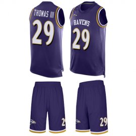 Nike Baltimore Ravens #29 Earl Thomas III Purple Team Color Mens Stitched NFL Limited Tank Top Suit Jersey