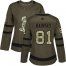 Adidas Ottawa Senators #81 Ron Hainsey Green Salute to Service Womens Stitched NHL Jersey