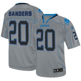 Nike Detroit Lions #20 Barry Sanders Lights Out Grey Mens Stitched NFL Elite Jersey