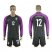 Brazil #12 Carreira Black Goalkeeper Long Sleeves Soccer Country Jersey