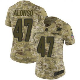 Nike Miami Dolphins #47 Kiko Alonso Camo Womens Stitched NFL Limited 2018 Salute to Service Jersey