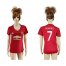 Womens Manchester United #7 Memphis Red Home Soccer Club Jersey