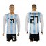 Argentina #27 Rodriguez Home Long Sleeves Soccer Country Jersey