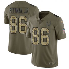 Nike Indianapolis Colts #86 Michael Pittman Jr. Olive/Camo Mens Stitched NFL Limited 2017 Salute To Service Jersey