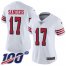 Nike San Francisco 49ers #17 Emmanuel Sanders White Rush Womens Stitched NFL Limited 100th Season Jersey