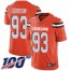 Nike Cleveland Browns #93 B.J. Goodson Orange Alternate Mens Stitched NFL 100th Season Vapor Untouchable Limited Jersey