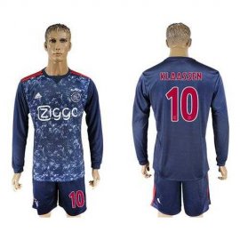 Ajax #10 Klaassen Away Long Sleeves Soccer Club Jersey