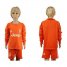 Juventus Blank Orange Goalkeeper Long Sleeves Kid Soccer Club Jersey