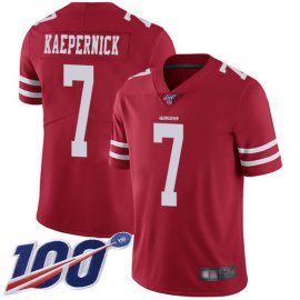 Nike San Francisco 49ers #7 Colin Kaepernick Red Team Color Mens Stitched NFL 100th Season Vapor Limited Jersey