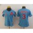 Philadelphia Phillies #3 Bryce Harper Light Blue Alternate Cooperstown Womens Stitched MLB Jersey