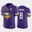 Minnesota Minnesota Vikings #8 Kirk Cousins Purple Mens Nike Big Team Logo Player Vapor Limited NFL Jersey