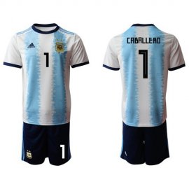 Argentina #1 Caballero Home Soccer Country Jersey