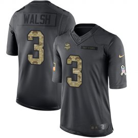 Nike Minnesota Vikings #3 Blair Walsh Black Mens Stitched NFL Limited 2016 Salute To Service Jersey