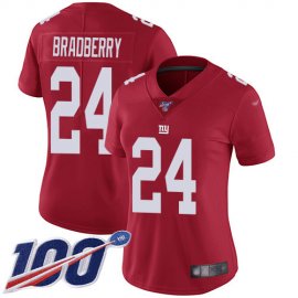 Nike New York Giants #24 James Bradberry Red Womens Stitched NFL Limited Inverted Legend 100th Season Jersey