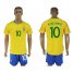 Brazil #10 Ronaldinho Home Soccer Country Jersey