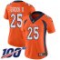 Nike Denver Broncos #25 Melvin Gordon III Orange Team Color Womens Stitched NFL 100th Season Vapor Untouchable Limited Jersey