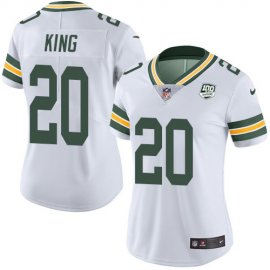 Nike Green Bay Packers #20 Kevin King White Womens 100th Season Stitched NFL Vapor Untouchable Limited Jersey