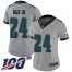 Nike Philadelphia Eagles #24 Darius Slay Jr Silver Womens Stitched NFL Limited Inverted Legend 100th Season Jersey