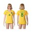 Womens Brazil #8 Socrates Home Soccer Country Jersey