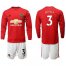 Manchester United #3 Bailly Red Home Long Sleeves Soccer Club Jersey