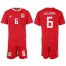 Wales #6 Williams Home Soccer Country Jersey
