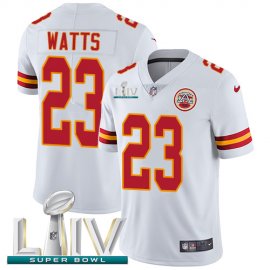 Nike Kansas City Chiefs #23 Armani Watts White Super Bowl LIV 2020 Mens Stitched NFL Vapor Untouchable Limited Jersey