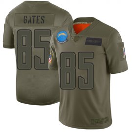 Nike Los Angeles Chargers #85 Antonio Gates Camo Mens Stitched NFL Limited 2019 Salute To Service Jersey