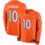 Nike Denver Broncos #10 Emmanuel Sanders Orange Team Color Mens Stitched NFL Limited Therma Long Sleeve Jersey