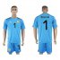 Uruguay #1 Muslera Blue Goalkeeper Soccer Country Jersey