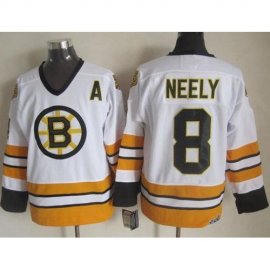 Boston Bruins #8 Cam Neely White/Yellow CCM Throwback Stitched NHL Jersey