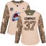 Adidas Colorado Avalanche #37 J.T. Compher Camo Womens 2022 Stanley Cup Final Patch Authentic Veterans Day Stitched NHL Jersey Womens