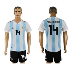 Argentina #14 Mascherano Home Soccer Country Jersey