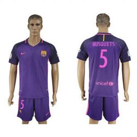 Barcelona #5 Busquets Away Soccer Club Jersey
