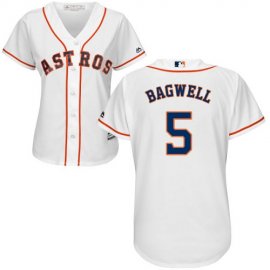 Houston Astros #5 Jeff Bagwell White Home Womens Stitched MLB Jersey