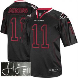 Nike Atlanta Falcons #11 Julio Jones Lights Out Black Mens Stitched NFL Elite Autographed Jersey